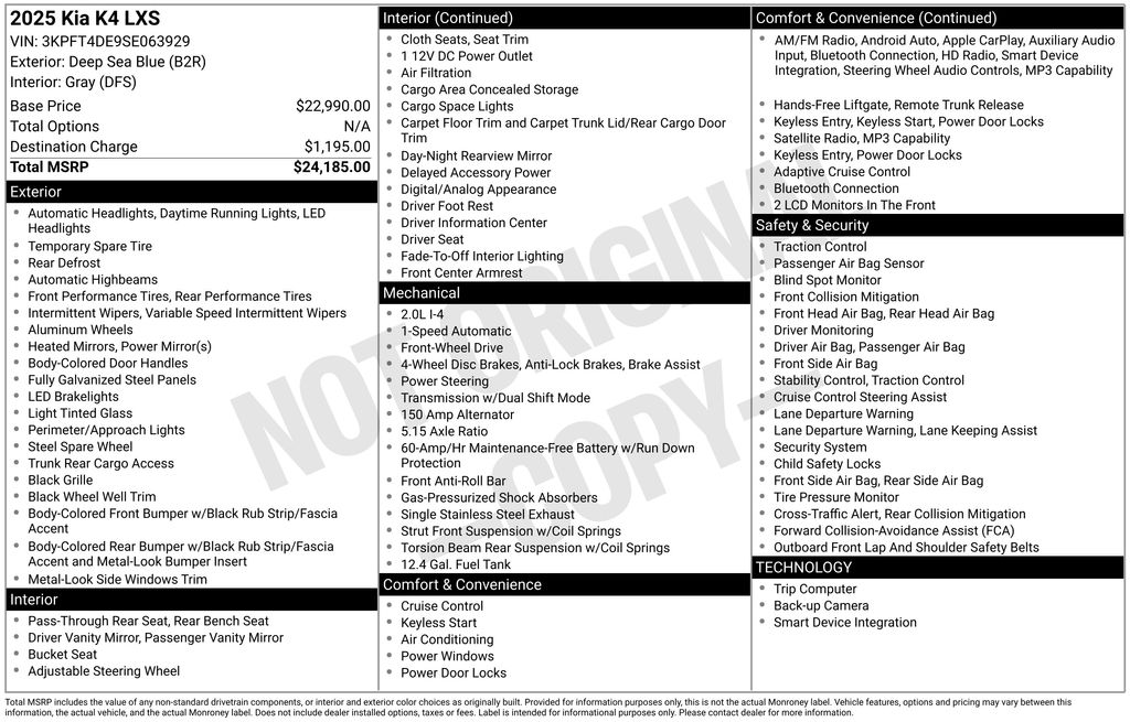 kia k4 2025 3KPFT4DE9SE063929 image kia k4 2025 3KPFT4DE9SE063929 image