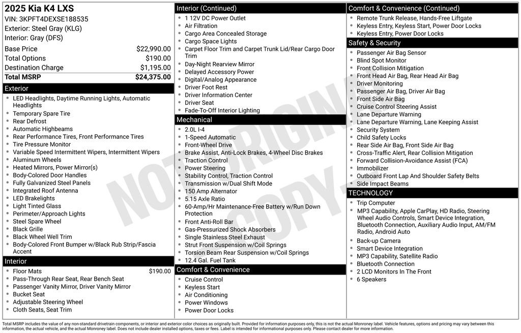 kia k4 2025 3KPFT4DEXSE188535 image kia k4 2025 3KPFT4DEXSE188535 image
