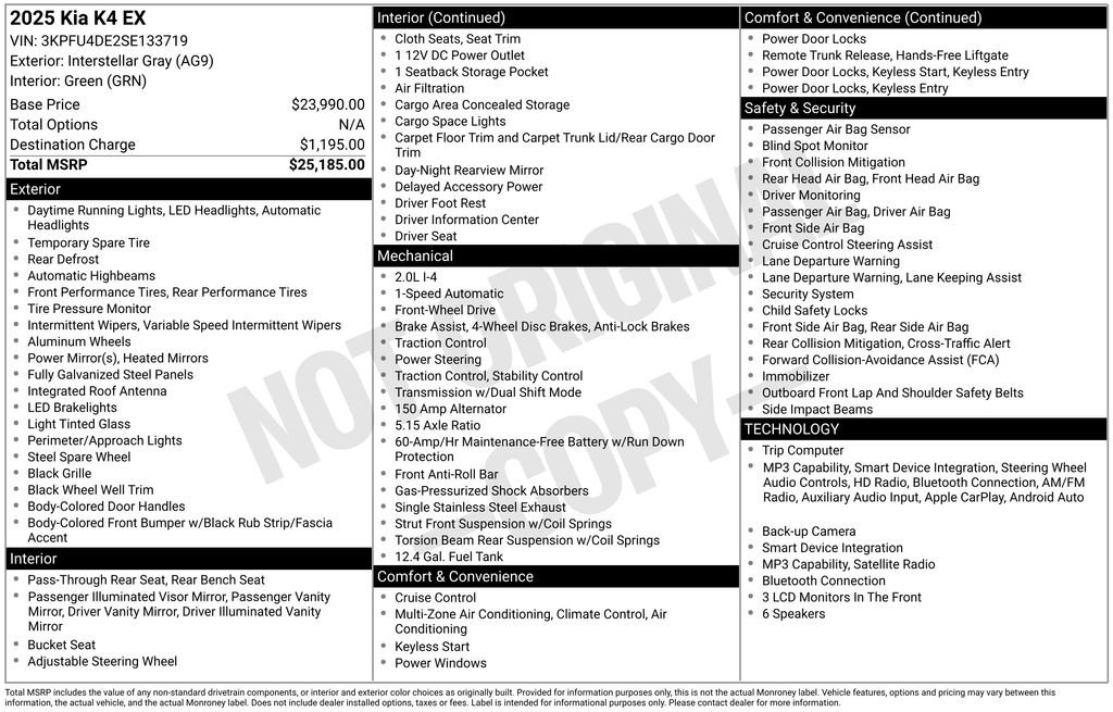 kia k4 2025 3KPFU4DE2SE133719 image kia k4 2025 3KPFU4DE2SE133719 image