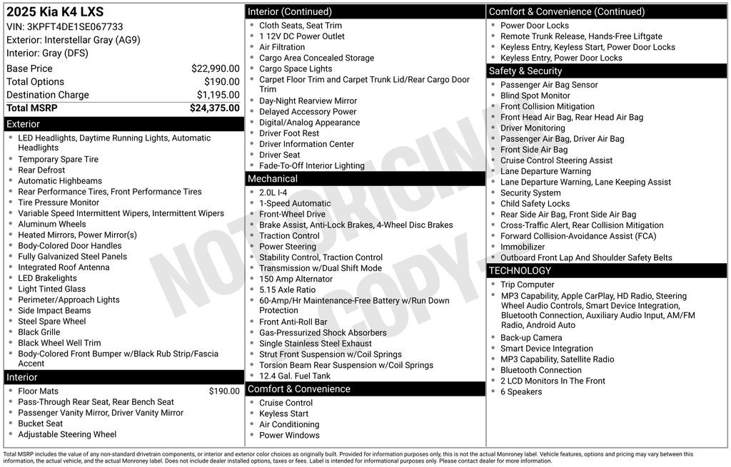 kia k4 2025 3KPFT4DE1SE067733 image kia k4 2025 3KPFT4DE1SE067733 image