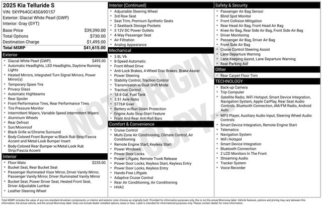 kia telluride 2025 5XYP64GC4SG690157 image kia telluride 2025 5XYP64GC4SG690157 image