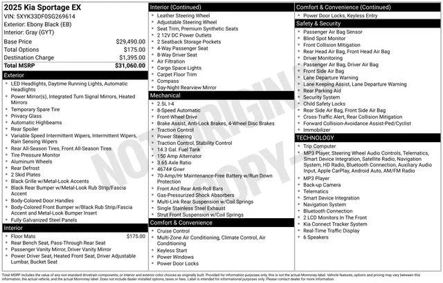 kia sportage 2025 5XYK33DF0SG269614 image