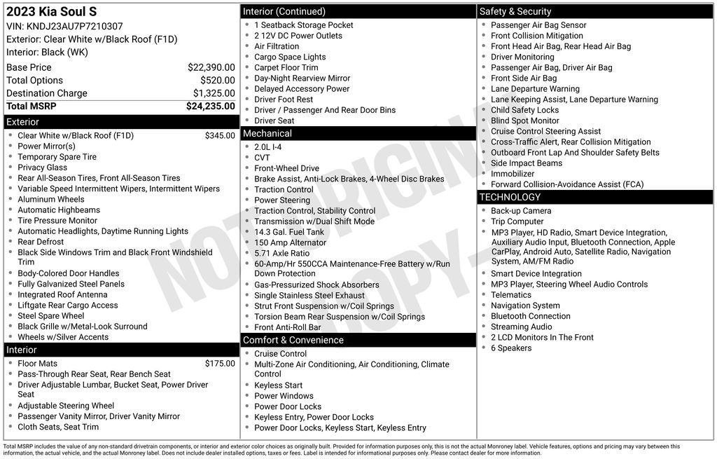 kia soul 2023 KNDJ23AU7P7210307 image kia soul 2023 KNDJ23AU7P7210307 image