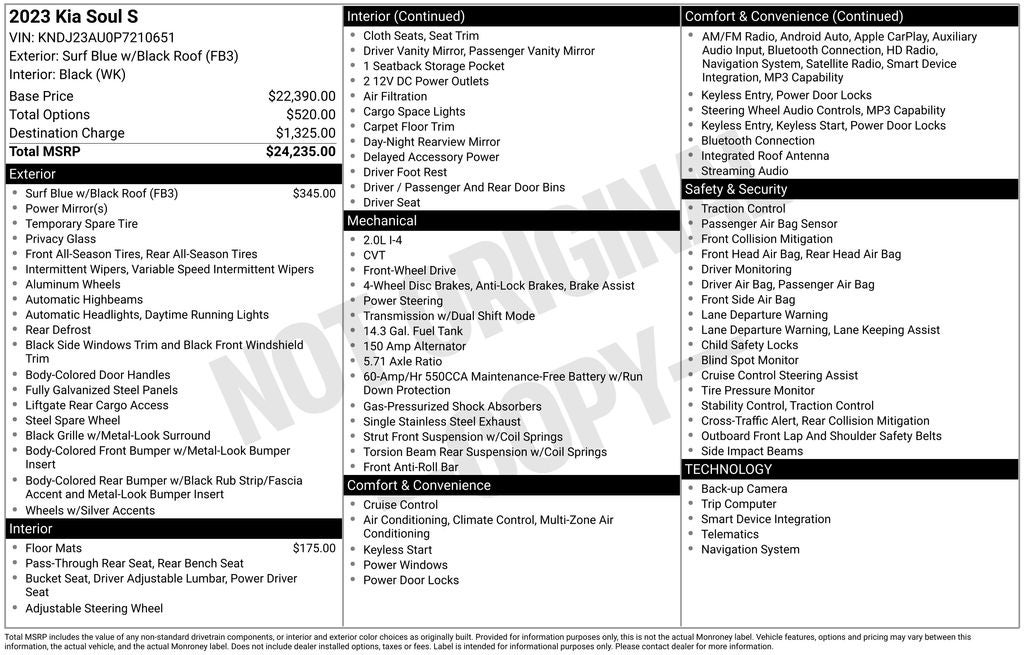 kia soul 2023 KNDJ23AU0P7210651 image kia soul 2023 KNDJ23AU0P7210651 image