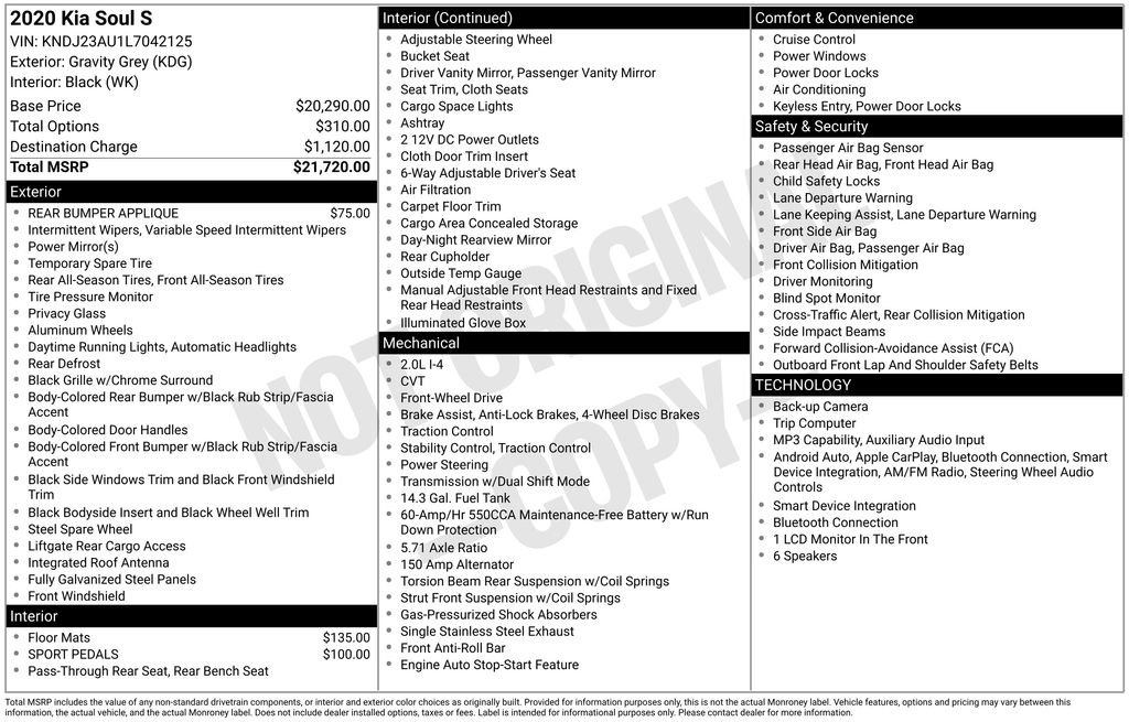 kia soul 2020 KNDJ23AU1L7042125 image kia soul 2020 KNDJ23AU1L7042125 image