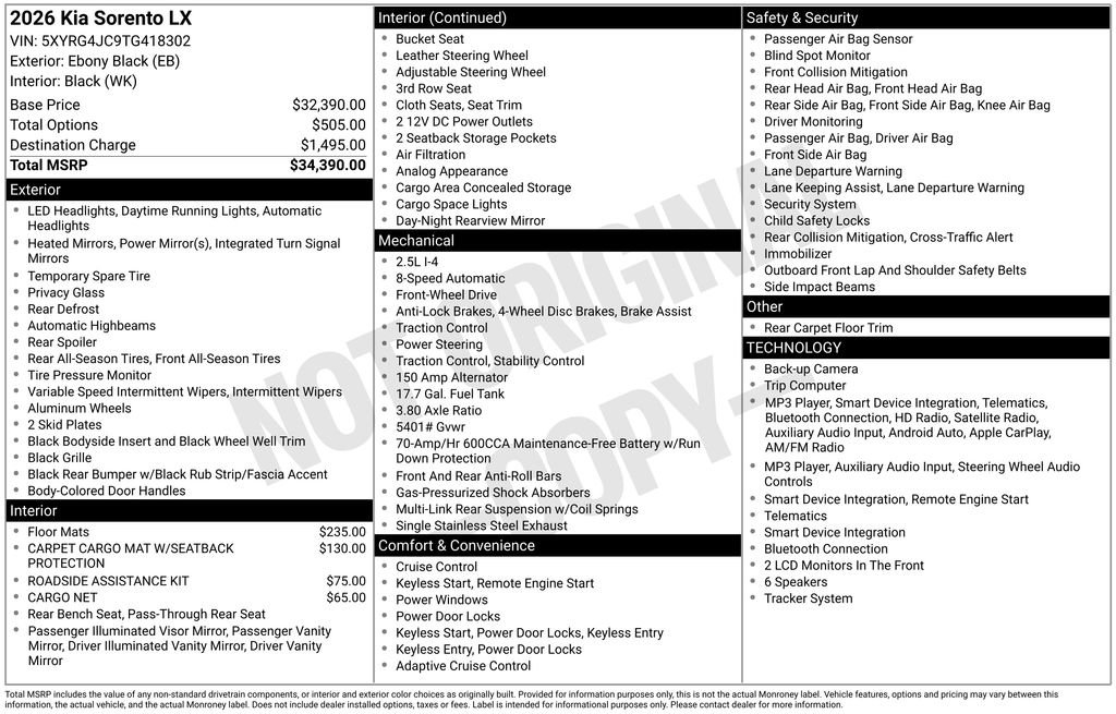 kia sorento 2026 5XYRG4JC9TG418302 image kia sorento 2026 5XYRG4JC9TG418302 image