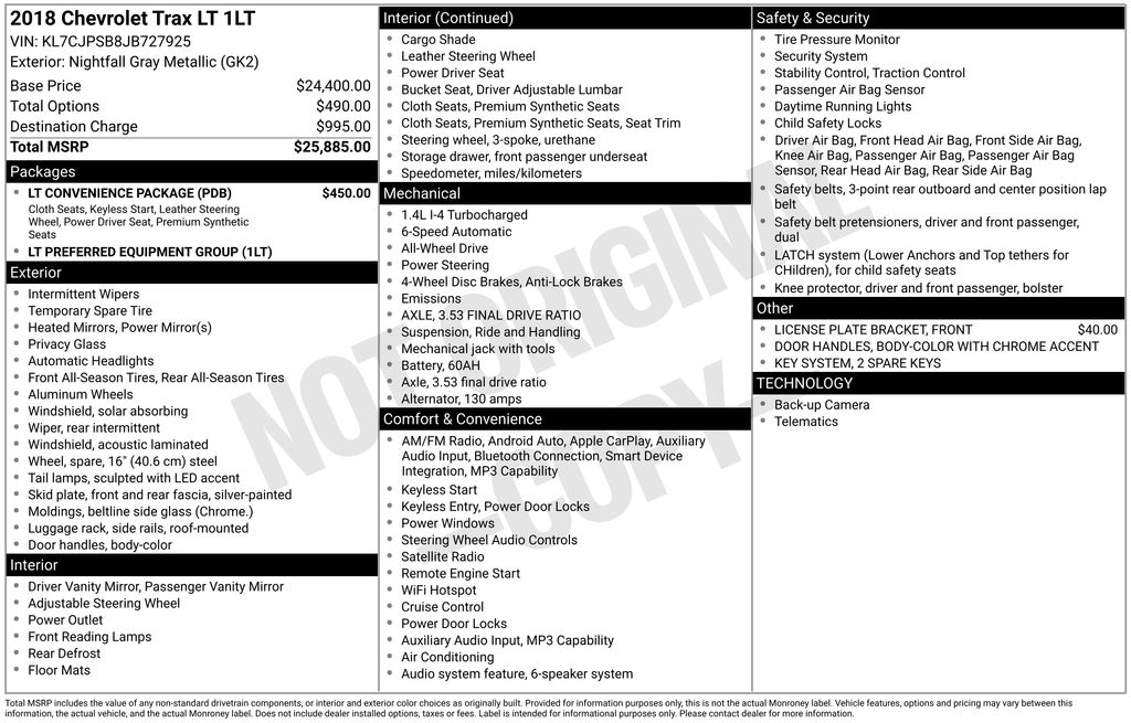 chevrolet trax 2018 KL7CJPSB8JB727925 image chevrolet trax 2018 KL7CJPSB8JB727925 image
