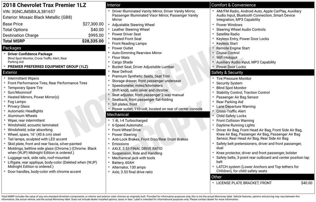 chevrolet trax 2018 3GNCJMSBXJL381657 image chevrolet trax 2018 3GNCJMSBXJL381657 image