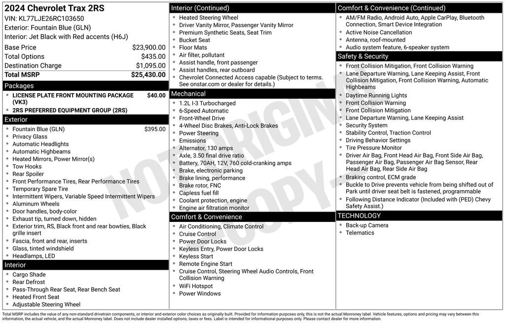 chevrolet trax 2024 KL77LJE26RC103650 image chevrolet trax 2024 KL77LJE26RC103650 image