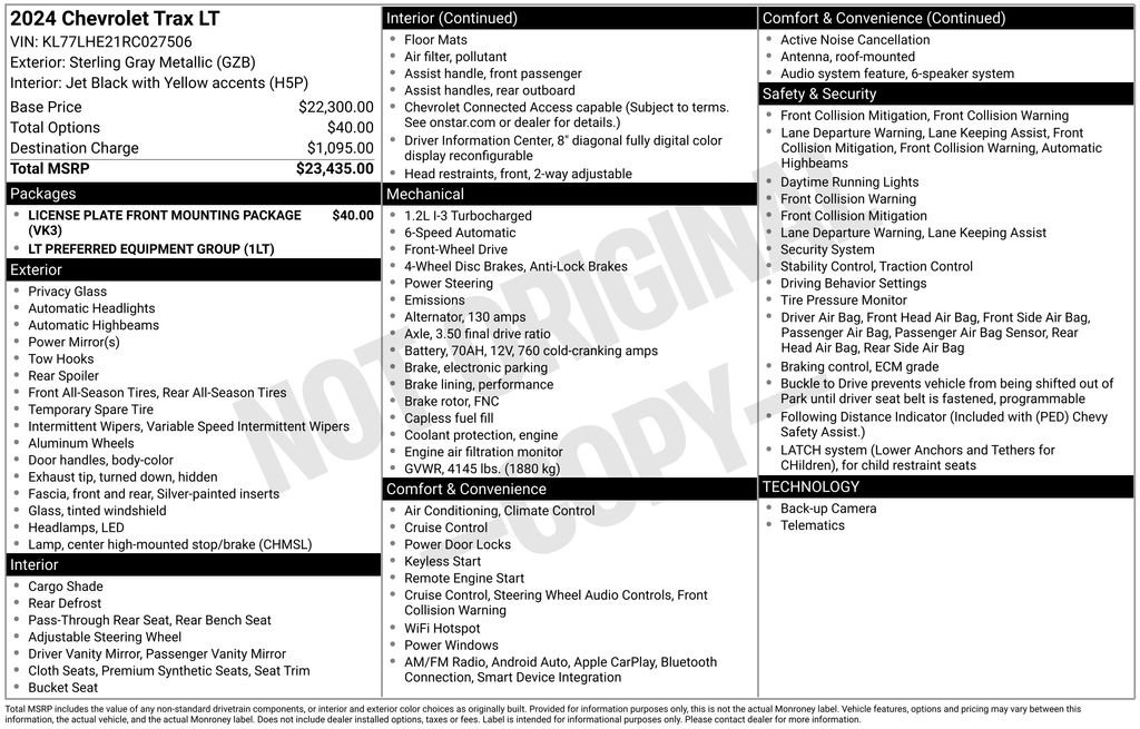 chevrolet trax 2024 KL77LHE21RC027506 image chevrolet trax 2024 KL77LHE21RC027506 image