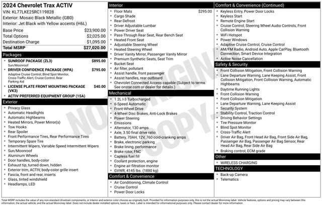 chevrolet trax 2024 KL77LKE25RC119828 image chevrolet trax 2024 KL77LKE25RC119828 image