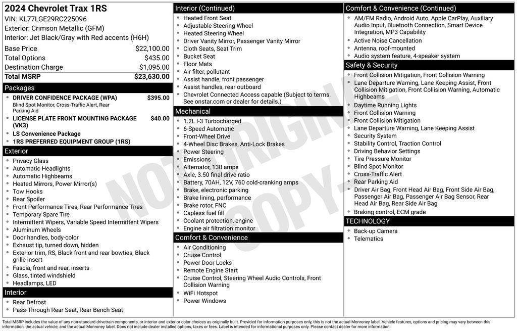 chevrolet trax 2024 KL77LGE29RC225096 image chevrolet trax 2024 KL77LGE29RC225096 image