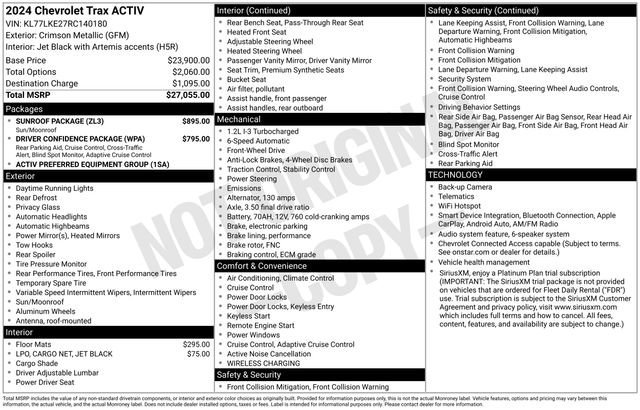 chevrolet trax 2024 KL77LKE27RC140180 image chevrolet trax 2024 KL77LKE27RC140180 image