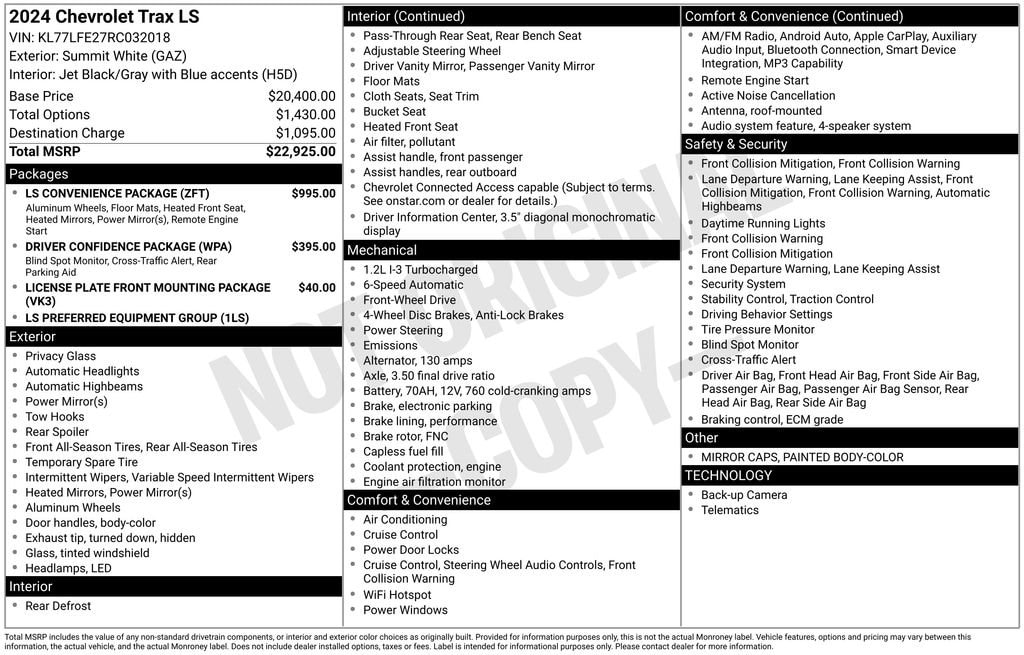chevrolet trax 2024 KL77LFE27RC032018 image chevrolet trax 2024 KL77LFE27RC032018 image