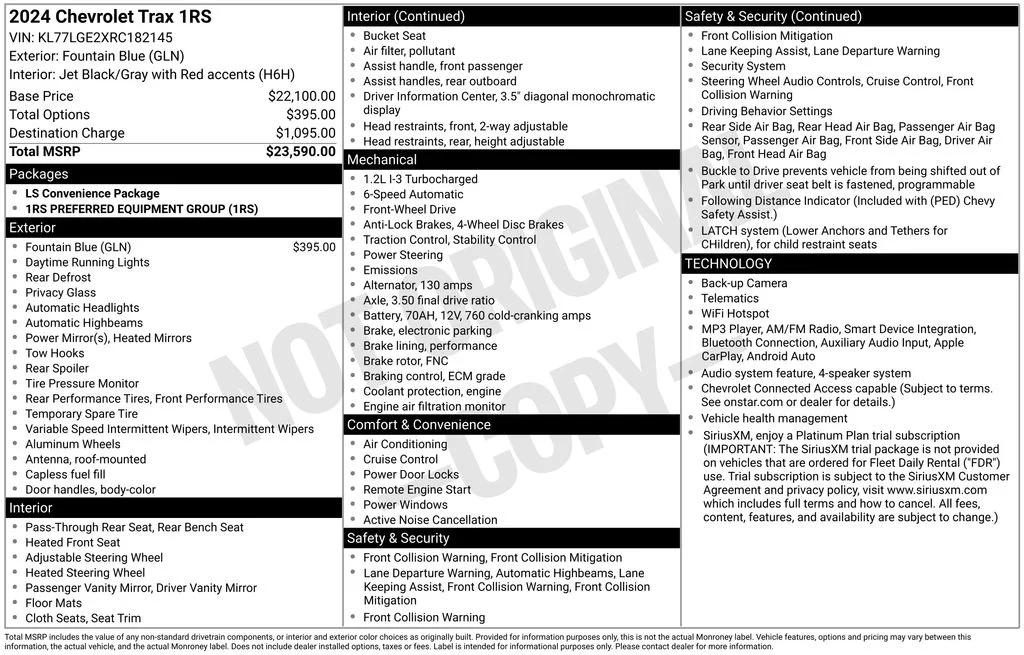 chevrolet trax 2024 KL77LGE2XRC182145 image chevrolet trax 2024 KL77LGE2XRC182145 image