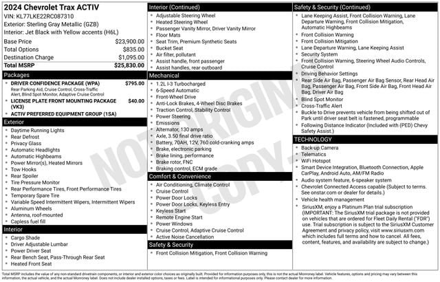 chevrolet trax 2024 KL77LKE22RC087310 image chevrolet trax 2024 KL77LKE22RC087310 image