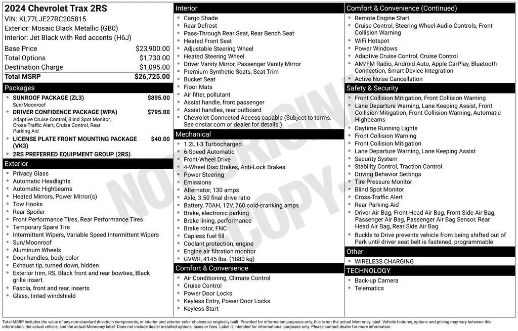 chevrolet trax 2024 KL77LJE27RC205815 image chevrolet trax 2024 KL77LJE27RC205815 image