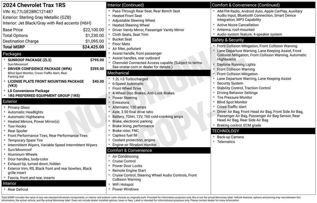 chevrolet trax 2024 KL77LGE28RC121487 image chevrolet trax 2024 KL77LGE28RC121487 image