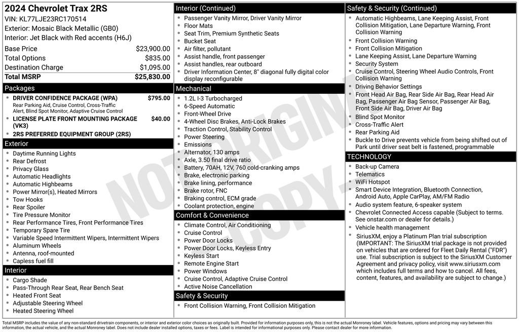 chevrolet trax 2024 KL77LJE23RC170514 image chevrolet trax 2024 KL77LJE23RC170514 image