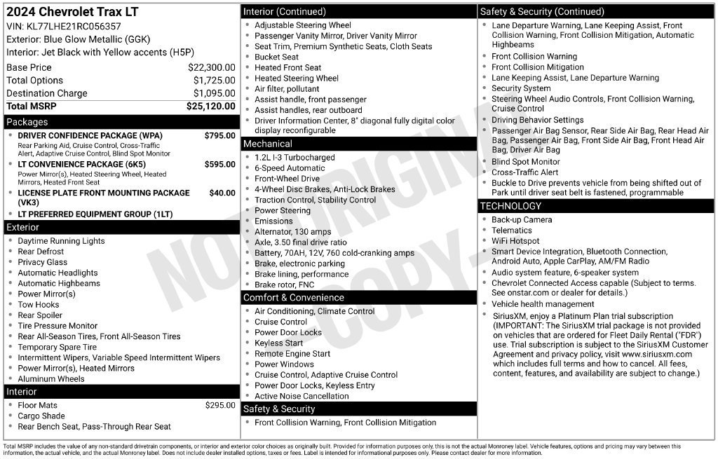 chevrolet trax 2024 KL77LHE21RC056357 image chevrolet trax 2024 KL77LHE21RC056357 image