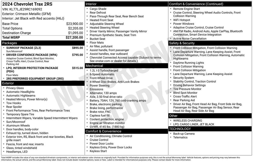 chevrolet trax 2024 KL77LJE29RC169092 image chevrolet trax 2024 KL77LJE29RC169092 image