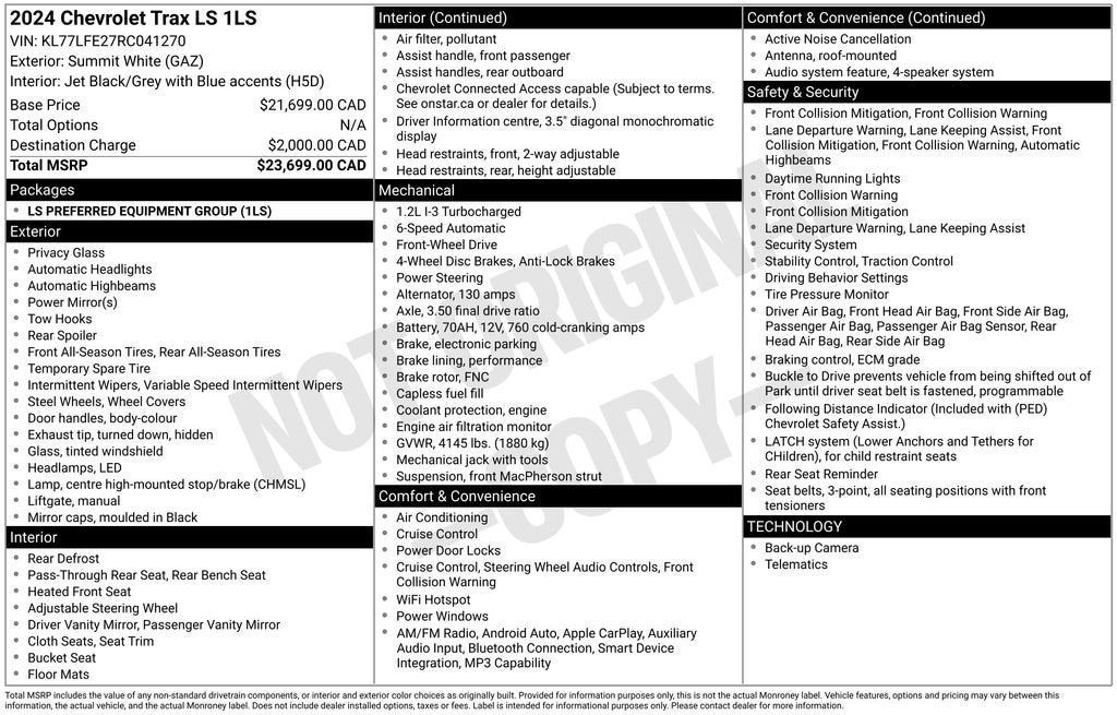 chevrolet trax 2024 KL77LFE27RC041270 image chevrolet trax 2024 KL77LFE27RC041270 image