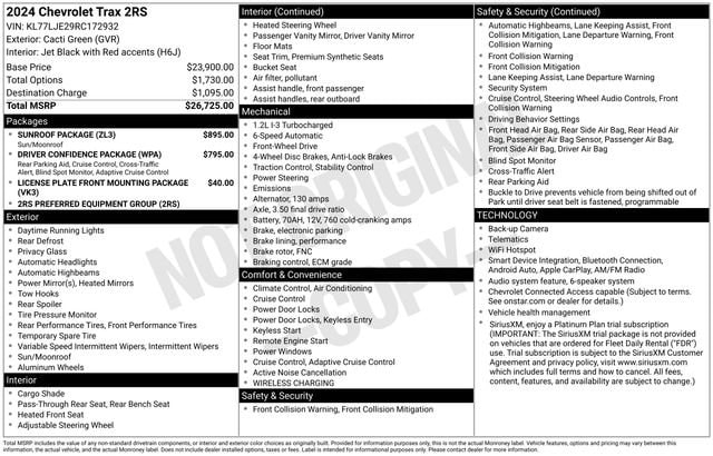 chevrolet trax 2024 KL77LJE29RC172932 image chevrolet trax 2024 KL77LJE29RC172932 image