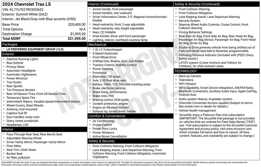 chevrolet trax 2024 KL77LFE27RC003652 image chevrolet trax 2024 KL77LFE27RC003652 image