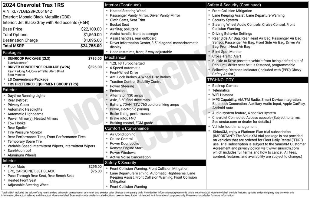 chevrolet trax 2024 KL77LGE28RC061842 image chevrolet trax 2024 KL77LGE28RC061842 image