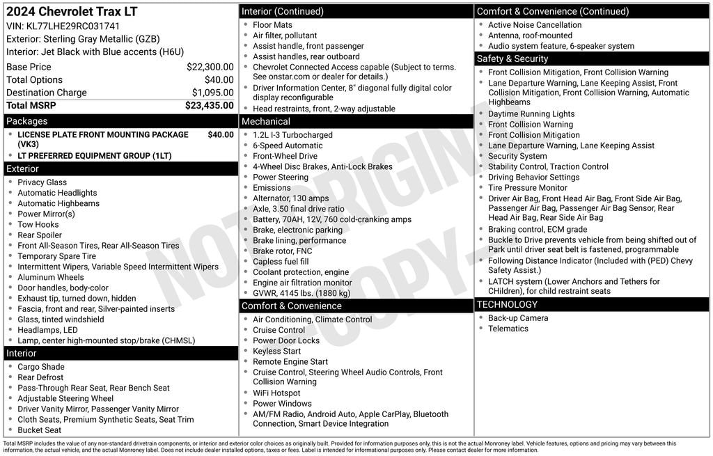 chevrolet trax 2024 KL77LHE29RC031741 image chevrolet trax 2024 KL77LHE29RC031741 image