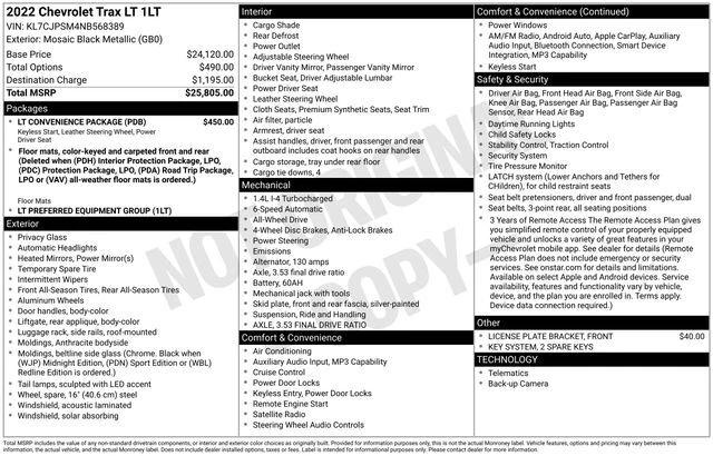 chevrolet trax 2022 KL7CJPSM4NB568389 image chevrolet trax 2022 KL7CJPSM4NB568389 image