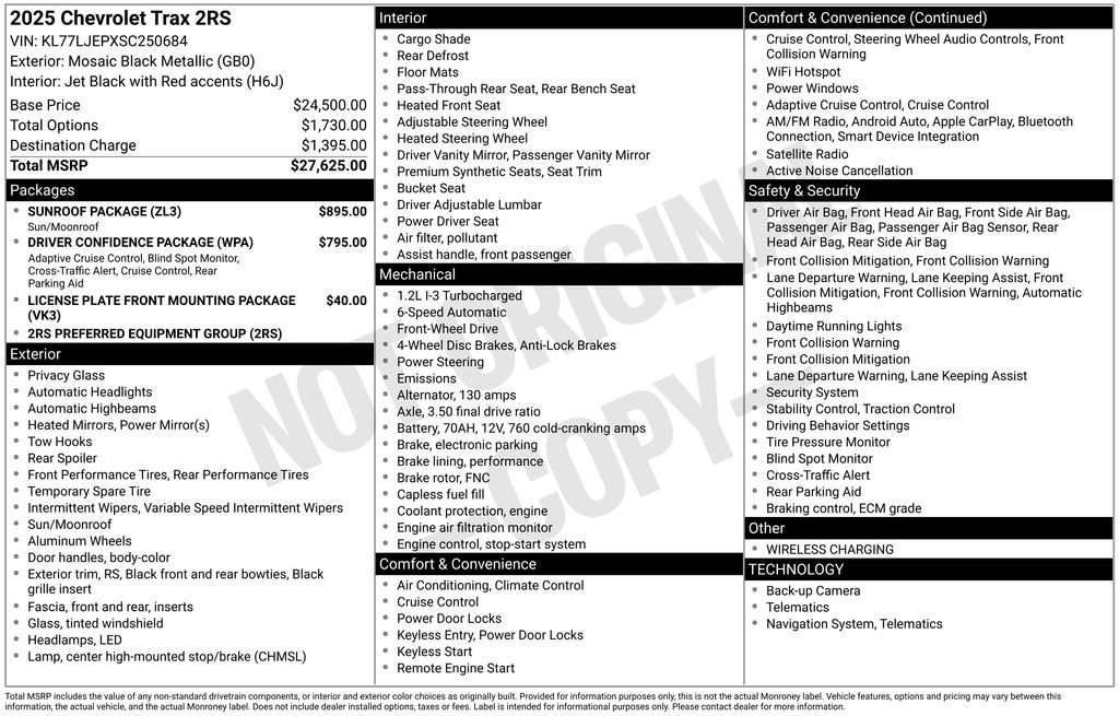 chevrolet trax 2025 KL77LJEPXSC250684 image chevrolet trax 2025 KL77LJEPXSC250684 image