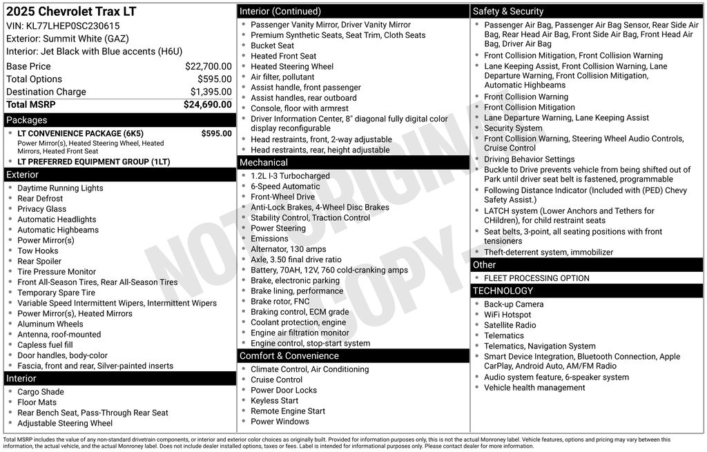 chevrolet trax 2025 KL77LHEP0SC230615 image chevrolet trax 2025 KL77LHEP0SC230615 image