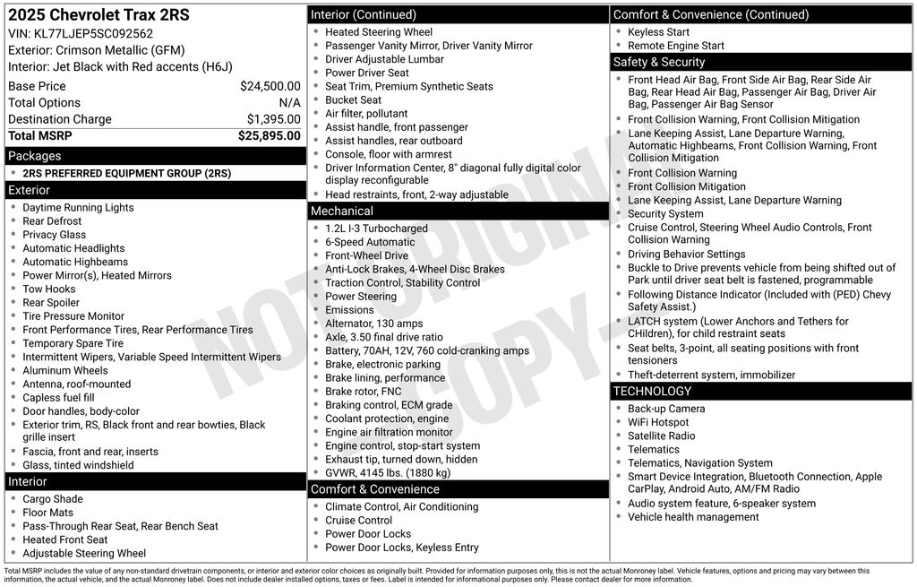 chevrolet trax 2025 KL77LJEP5SC092562 image chevrolet trax 2025 KL77LJEP5SC092562 image