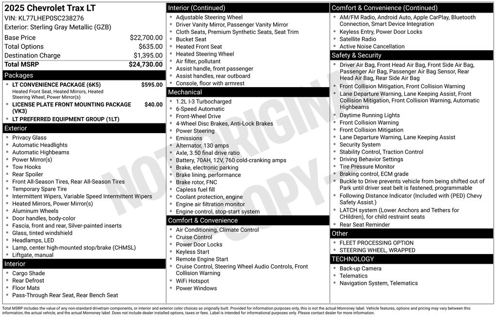 chevrolet trax 2025 KL77LHEP0SC238276 image chevrolet trax 2025 KL77LHEP0SC238276 image