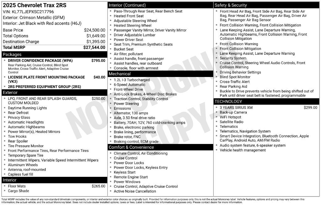 chevrolet trax 2025 KL77LJEPXSC217796 image chevrolet trax 2025 KL77LJEPXSC217796 image