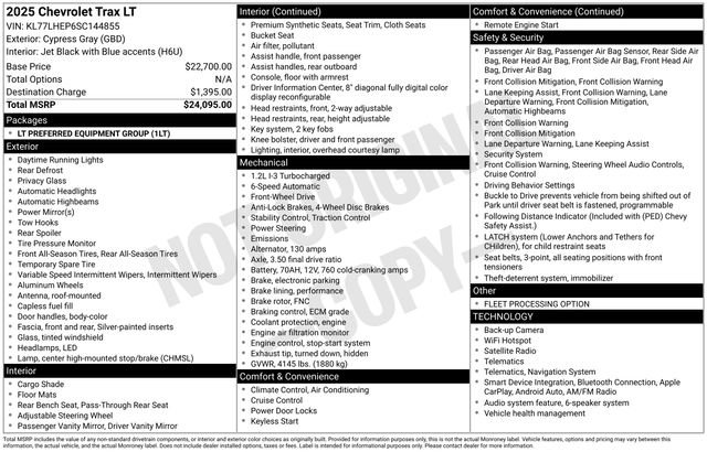 chevrolet trax 2025 KL77LHEP6SC144855 image chevrolet trax 2025 KL77LHEP6SC144855 image