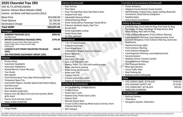 chevrolet trax 2025 KL77LJEP5SC268400 image chevrolet trax 2025 KL77LJEP5SC268400 image