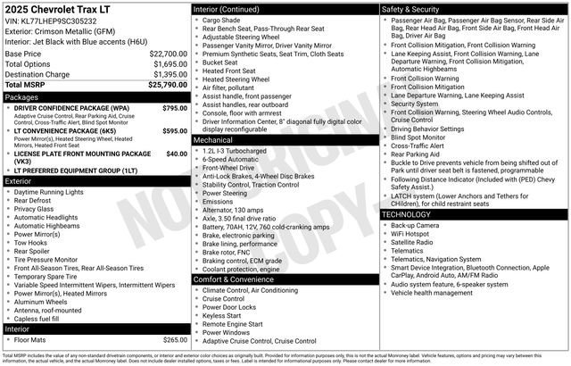chevrolet trax 2025 KL77LHEP9SC305232 image chevrolet trax 2025 KL77LHEP9SC305232 image