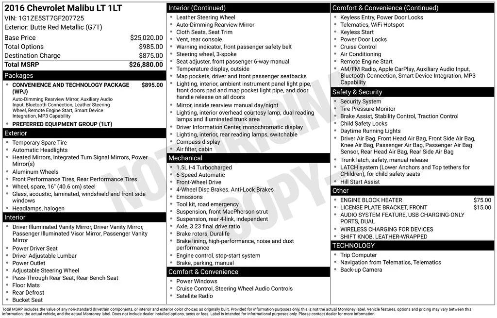 chevrolet malibu 2016 1G1ZE5ST7GF207725 image chevrolet malibu 2016 1G1ZE5ST7GF207725 image