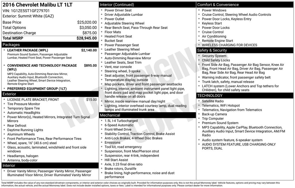 chevrolet malibu 2016 1G1ZE5ST1GF279701 image chevrolet malibu 2016 1G1ZE5ST1GF279701 image