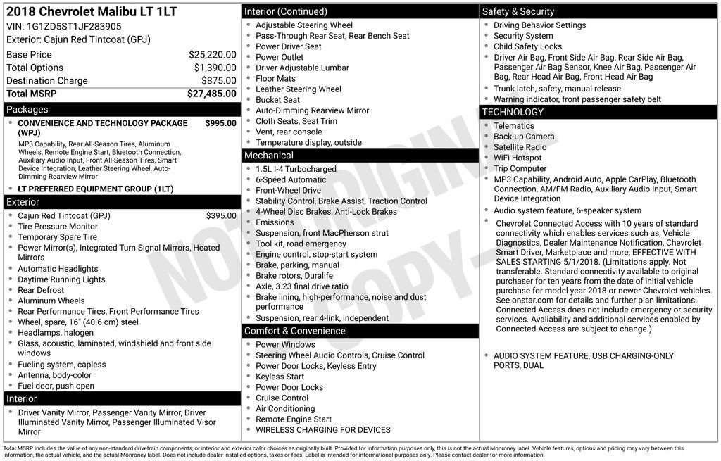 chevrolet malibu 2018 1G1ZD5ST1JF283905 image chevrolet malibu 2018 1G1ZD5ST1JF283905 image