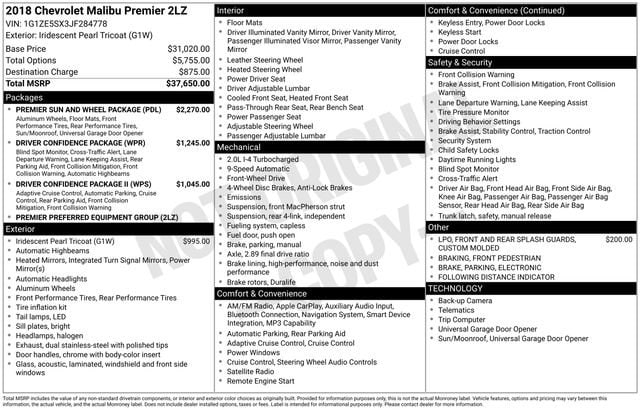 chevrolet malibu 2018 1G1ZE5SX3JF284778 image chevrolet malibu 2018 1G1ZE5SX3JF284778 image