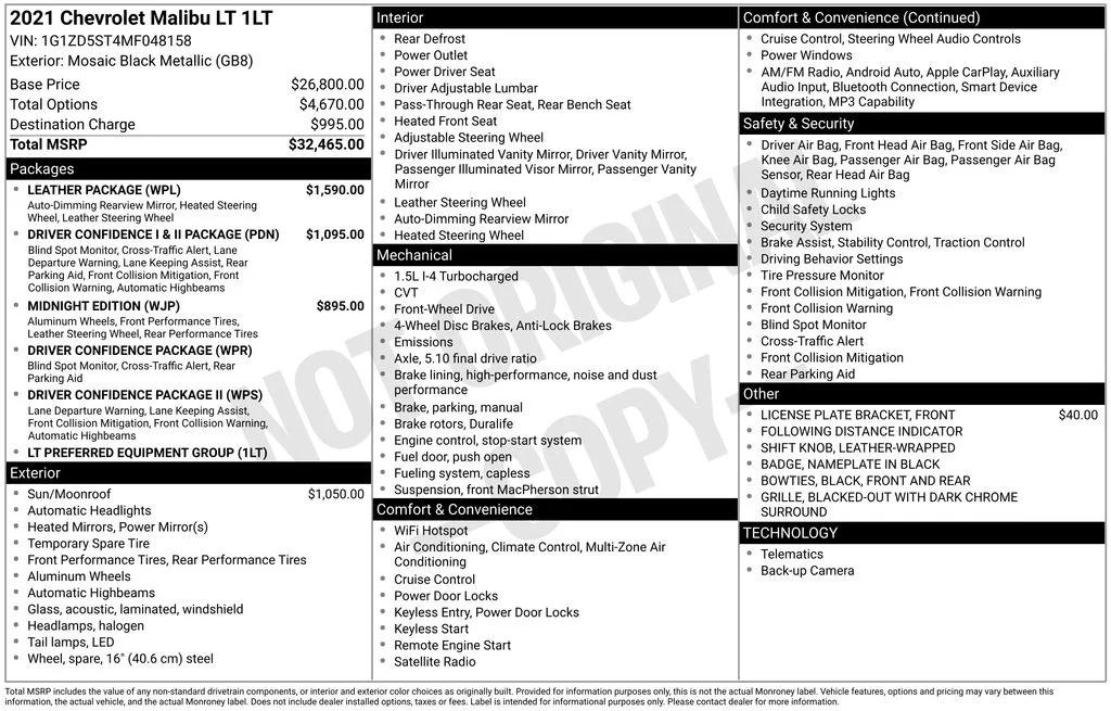chevrolet malibu 2021 1G1ZD5ST4MF048158 image chevrolet malibu 2021 1G1ZD5ST4MF048158 image