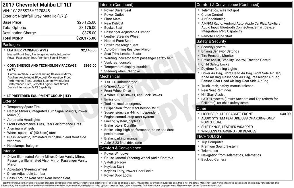 chevrolet malibu 2017 1G1ZE5ST6HF170345 image chevrolet malibu 2017 1G1ZE5ST6HF170345 image