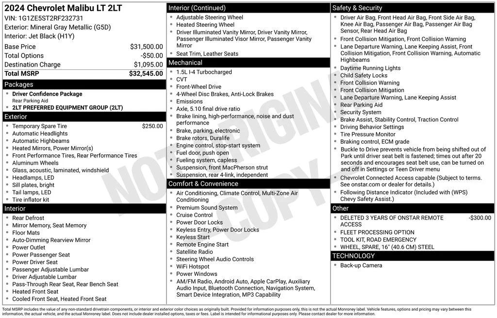 chevrolet malibu 2024 1G1ZE5ST2RF232731 image chevrolet malibu 2024 1G1ZE5ST2RF232731 image