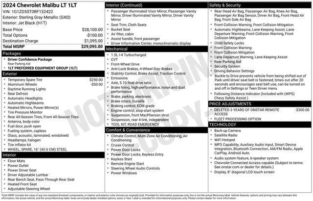 chevrolet malibu 2024 1G1ZD5ST0RF132422 image chevrolet malibu 2024 1G1ZD5ST0RF132422 image