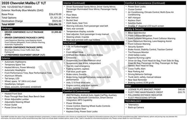 chevrolet malibu 2020 1G1ZD5STXLF128434 image chevrolet malibu 2020 1G1ZD5STXLF128434 image