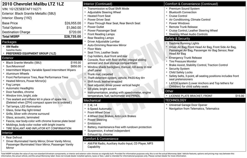 chevrolet malibu 2010 1G1ZE5EB7AF116271 image chevrolet malibu 2010 1G1ZE5EB7AF116271 image