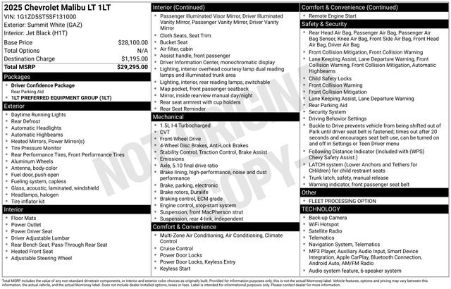 chevrolet malibu 2025 1G1ZD5ST5SF131000 image chevrolet malibu 2025 1G1ZD5ST5SF131000 image